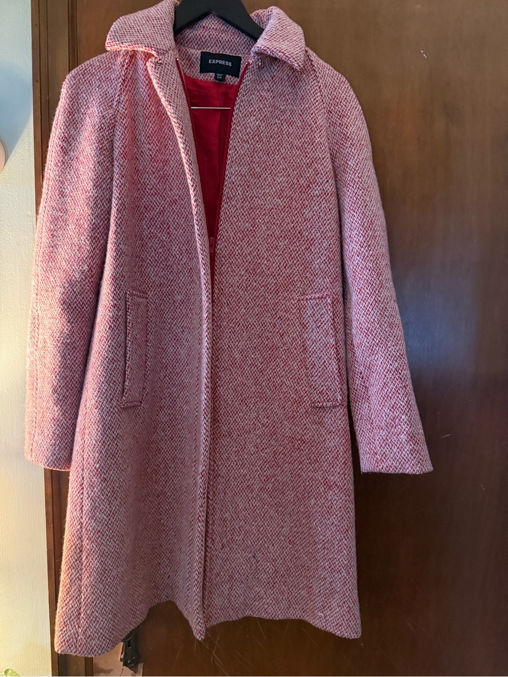 Express Pink Tweed Pea Coat red/pink size 5/6 lined